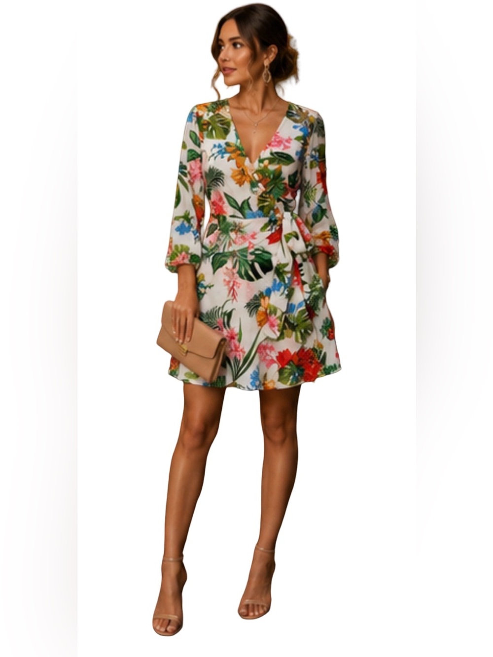 Jealous Tomato Tropical Summer Dream Wrap Dress Size Small